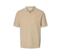 Slhmattis SS Linen Blend Struc Open Polo, Farina d'avena, XXL