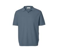 Slhmattis SS Linen Blend Struc Open Polo, Miraggio Blu, XL