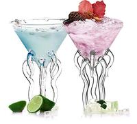 SLHOWOW Bicchieri da vino con meduse di polipo, 141,7 g, in vetro trasparente, per champagne, succhi di frutta, caffè