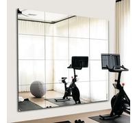 SLHOWOW Specchio in vetro a forma di mattonelle da parete, 30,5 x 30,5 cm, per camera da letto, casa, palestra, porta, 16 pezzi