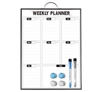 Sliandtelly Calendario settimanale cancellabile a secco da appendere alla parete, 40,6 x 30,5 cm, cornice in alluminio con manico, lavagna bianca portatile come lista delle cose da fare in ufficio