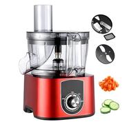 Slicer di verdure elettriche, macchina da taglio della frutta 5L (taglie/affettato), regolazione della velocità a 2 marce, lavaggio dell'acqua rimovibile, per carne macinata e verdure,Red
