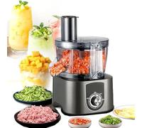 Slicer di verdure elettriche, macchina da taglio della frutta 5L (taglie/affettato), regolazione della velocità a 2 marce, lavaggio dell'acqua rimovibile, per carne macinata e verdure,Black
