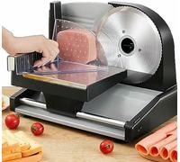 Slicer Elettrico Per Cibo, 200W Deli Slicer Con Lame Rimovibili, Spessore Regolabile 1-15mm Per Carne E Formaggio, Ideale Per Uso Domestico
