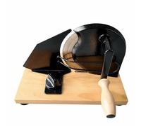 SLICER Tagliapane manuale, taglia tutto con spessore regolabile in modo continuo da 1 a 20 mm, per pane, carne, formaggio, verdure, coltello rotondo intercambiabile (nero/nero, design 2)
