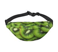 Slices of Fresh Mature Green Kiwi Marsupio a tracolla regolabile Grande Marsupio da viaggio Marsupio unisex, Nero , Taglia unica, Zaino casual
