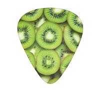 Slices of Fresh - Set di plettri per chitarra kiwi, colore verde maturo, confezione da 12 pezzi, regalo per chitarra acustica per plettri con scatola trasparente