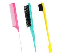 Slick Back - Set di spazzole per capelli con setole a doppia faccia, per donne e saloni di capelli, 3 pezzi