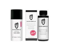 Slick Gorilla Pack Styling Uomini - Curl Cream 100 ml & Polvere Capelli 20 ml, Definizione Ricci, Finish Opaco, Volume & Texture Istantanei