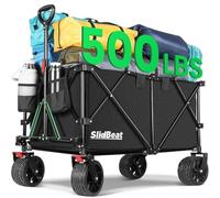 SLIDBEAT - Carrello da Giardino Pieghevole, Carrello Spiaggia con Ruote Grandi, Portata fino a 250kg, per Attività All'aperto, Giardino, Campeggio