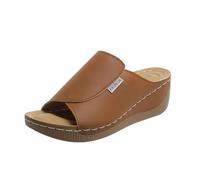 Slide 2026 Sandali con zeppa per le donne Estate Plus Size Trendy Platform Comfort Dressy Open Toe Primavera Pianura Primavera 2026 Moda Casual Comodo Sexy Spiaggia, cachi, 38.5 EU