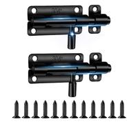 Slide Bolt con Viti, 2 Pezzi Chiavistello Scorrevole Inox, Chiavistello con Viti, Chiusura Cancello Esterno e Interni, Bullone Serratura Porta Chiavistello in Legno per Camera Letto,Recinzio