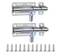 Slide Bolt con Viti, 2 Pezzi Chiavistello Scorrevole Inox, Chiavistello con Viti, Chiusura Cancello Esterno e Interni, Bullone Serratura Porta Chiavistello in Legno per Camera Letto,Recinzio