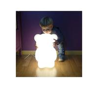 SLIDE Lampada Orso per Bambini Junior - LED RGB Ricaricabile Senza Fili - Luce Notturna Dimmerabile per Cameretta - Design in Polietilene - Made in Italy - 24x22x40 cm