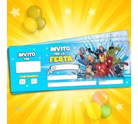 SLIDE n. 24 Inviti compleanno bambini. Blocchetto Invito per festa 24 inviti, Cartoncino spesso di qualità… A V EN GE R S