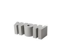 SLIDE Panchina seduta di Design Moderno WOW - Seduta Interno Esterno in Polietilene Resistente UV - Colore Grigio Chiaro per Giardino Terrazzo Living Made in Italy