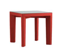SLIDE tavolino da esterni GINO in polietilene con piano in vetro 75x75xH72 cm
