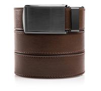 Slidebelts - Cintura da uomo in pelle, senza fori, colore: Marrone moka