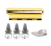 Slider per chitarra, barra tonale slide in metallo per ukulele marca Yanyue, con plettri, per suonatori di chitarra, banjo e ukulele (Oro)