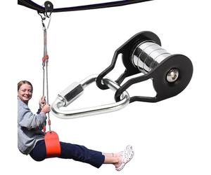 Slider Slacklining Pulley, Steel Slider Rope Pulley, Strong Load Bearing with 5 Rollers, Rondelle sono installate tra i cuscinetti, Multifunzionale Training Supplies for Home, Park, Lawn