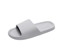 Slides - Pantofole da doccia da donna con fondo piatto, pantofole estive da spiaggia, antiscivolo, ad asciugatura rapida, da bagno, da giardino, leggere, con punta aperta, cursore base per interni