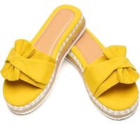 Slides Womens Slides Sandals Women Womens Espadrilles Slip on Wedge Sandals Slides Piattaforma del papillate Piattadinampla Open Summer Muli Scarpe, Giallo, US11/EU43