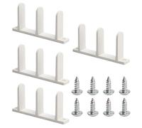 Sliding Door Floor Guide, Closet Track Guide, Door Bottom Stabilizer, Sturdy PP Construction, Easy Screw Installation, Indoor Cabinet Use, 3.27x0.75x1.77 Inches, Black White, 4pcs