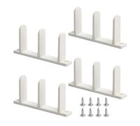 Sliding Door Guide, Bottom Track Hardware, 4 Piece Stable Replacement Set, Sturdy Screw Mount Design, for Bathroom, Cabinet, House, Apartment, Indoor Bypass, 3.27x0.75x1.77 Inches
