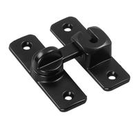 Sliding Door Latch - 2.95 Inch Barn Door Lock | Stainless Steel Security Bolt - 48g black sturdy buckle for window cabinets and frames, ideal for mounting in two easy directions