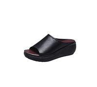 Slifori da Donna Donne Summer Wedges Sandals Sandals Platform Casual Platform Fashion Comodo Slidesschwarz Beach Outdoor Slidesschwarz, 5.5 Regno Unito