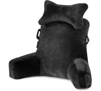 SLIGUY Cuscino da Lettura,con Cuscino Cervicale e Braccio di Sostegno più Alto per Sedersi a Letto, Divano o Pavimento, Cuscino per la Schiena per Adulti per Lettura, Nero