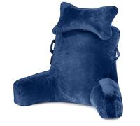 SLIGUY Cuscino da Lettura,con Cuscino Cervicale e Braccio di Sostegno più Alto per Sedersi a Letto, Divano o Pavimento, Cuscino per la Schiena per Adulti per Lettura, Blu