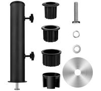 SLIIMU Supporto per ombrellone da esterno, in legno, supporto per asta della bandiera, staffa di base per palo a vento, supporto regolabile per ombrellone da giardino, cortile, balcone, piscina (A