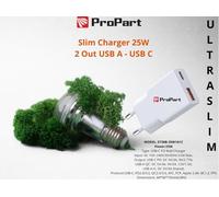 Slim Carica Batterie 25W 2 Out USB A - USB C - PP738251A1C