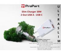 Slim Carica Batterie 30W 2 Out USB A - USB C - PP738301A1C