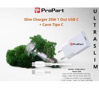Slim Carica Batterie + Cavo Tipo C 25W 1 Out USB C - PP738BCC25W