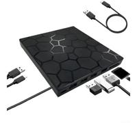 Slim DVD Player Esterno 3.0 7-in-1 Hub CD Burner Drive Ad Alta Velocità 5Gbps per Windows 11 10 per Mac OS per Linux