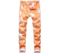 Slim Fit Jeans, Jeans Uomo Vita Media Misto Cotone Tessuto Elasticizzato Stile Classico a Tasche Skinny Super Solid Denim Pantaloni Jeans Uomo Drip per La Vita Quotidiana E Lo Sport