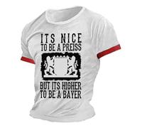 Slim Fit, maglietta da uomo, casual, comoda, alla moda, sportiva, con scollo rotondo, maniche corte, da uomo, con stampa europea dei soldati tedesca, bianco, XL