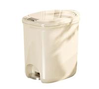 Slim Kitchen Step Trash Can With Lid Soft Close Plastic Waste Container with Pop-Up Lid for Bedroom, Office, Living Room Bathroom(bianca,12L)