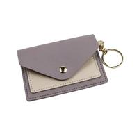 Slim Leather Wallet Business Credit Card Holder Short Purse ID Candy Color Bank Multi Slot Case(Purple)