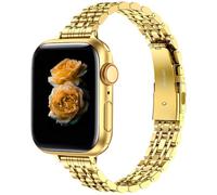Slim Metal Band Compatible with Apple Watch Ultra3/2/1 SE3/2/1 Series11/10/9/8/7/6/5/4/3/2/1 Braccialetto Elegante in Acciaio Inossidabile per Donna 38/40/41/42/44/45/46/49mm - Oro