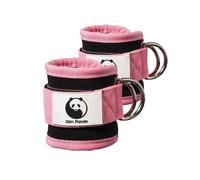 Slim Panda 1 Paio Cavigliere Cavi Palestra, Cinghie per Caviglia, Palestra Cavigliera Regolabile, Cavigliera adatto per di allenamento glutei e esercizi gambe con cavi (black) (pink)