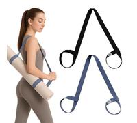 Slim Panda, tracolla regolabile in cotone per tappetini da yoga, per tutte le dimensioni di tappetini da yoga, cinturino elastico per yoga per pilates, stretching e fitness (tappetino yoga non incluso