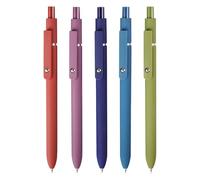Slim Signature Retractable Pens - 5 Piece Smooth Writing Gel, Ink Stationery Collection with Soft Touch Grip, Elegant Note Taking Supplies | for Students Teachers Office Classroom Journaling Activitie