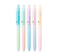 Slim Signature Retractable Pens - 5 Piece Smooth Writing Gel, Ink Stationery Collection with Soft Touch Grip, Elegant Note Taking Supplies | for Students Teachers Office Classroom Journaling Activitie