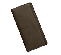 Slim Thin Leather Wallet Blocking Credit Card Holder Bifold Long Ladies Billfold - Custodia per carte di credito da uomo (nero, M)