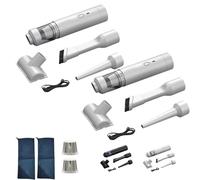 Slim V8 Mate Cordless Car Vacuum High Power 19000PA 2 Suction Modes Lightweight Portable, USB Charge, Mini Handheld Vacuum Cleaner with Multi Accessories for Car Home Pet (2Pcs*White)