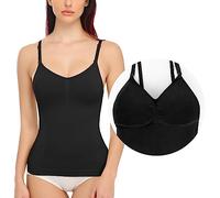 SLIMBELLE Canottiera da donna per la pancia, camisole, top shaper senza cuciture, modellante, reggiseno modellante, Nero , M