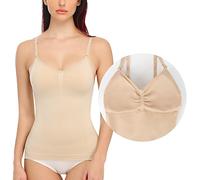 SLIMBELLE Canottiera da donna per la pancia, camisole, top shaper senza cuciture, modellante, reggiseno modellante, beige., XL